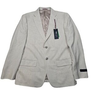 Tommy Hilfiger Conrad Sport Coat Mens 40S 40 White Tan Modern Fit TH Flex $295‎